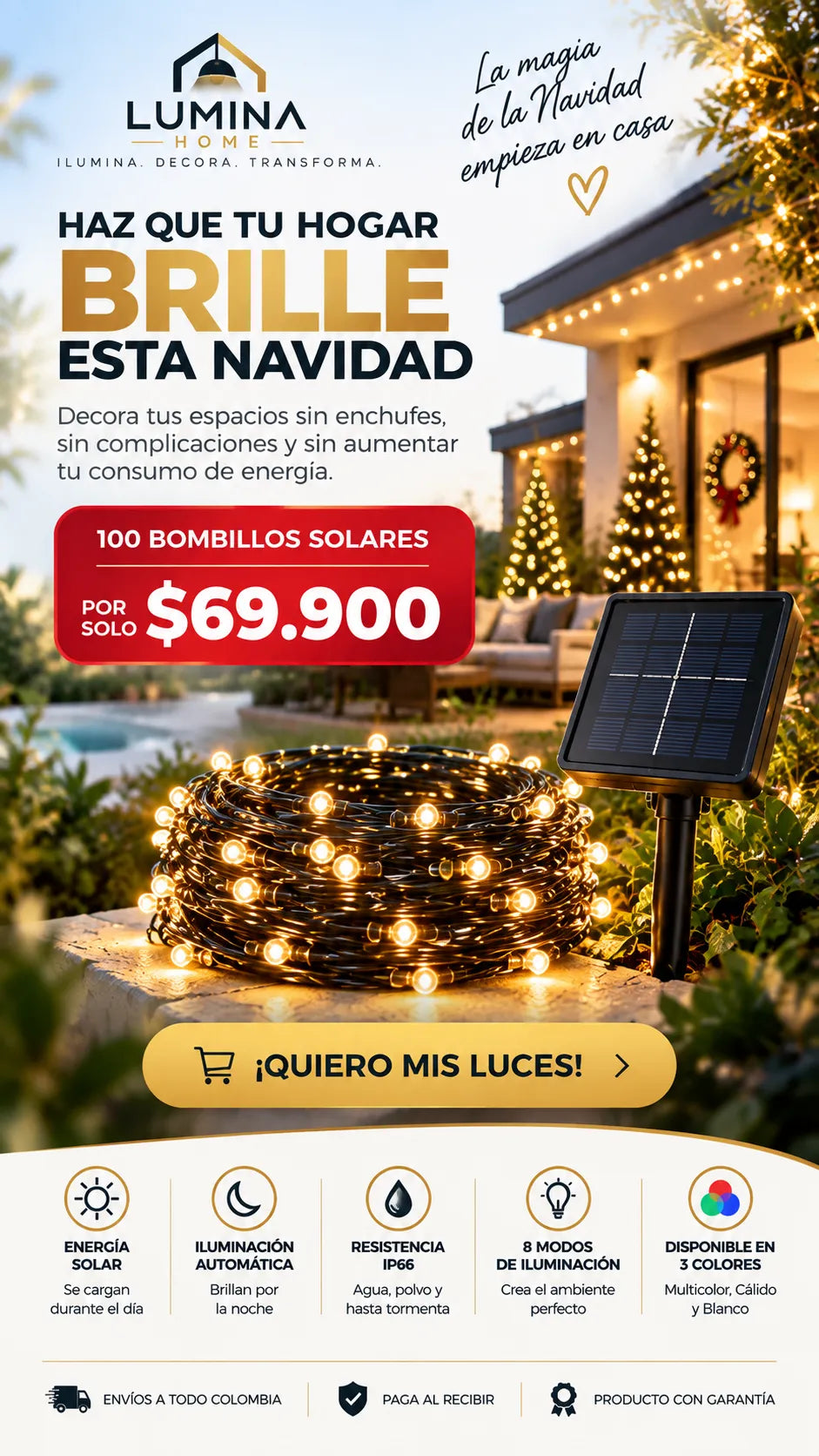 Luces de Navidad SOLARES - GRAN OFERTA NAVIDEÑA