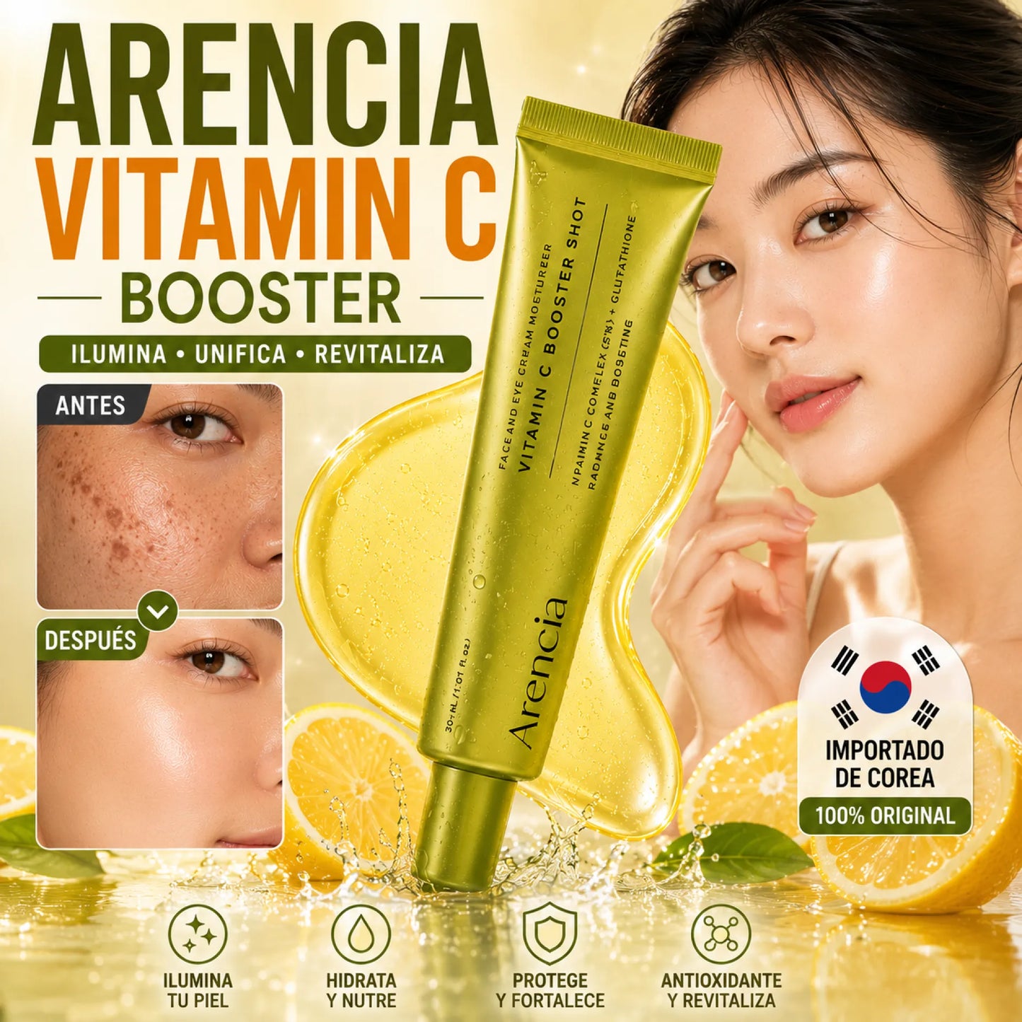 Arencia GlowShot™  Sérum Iluminador Coreano con Vitamina C | IMPORTADO ORIGINAL 🇰🇷